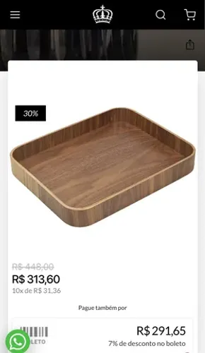 Bandeja Maria Pia Casa madeira 