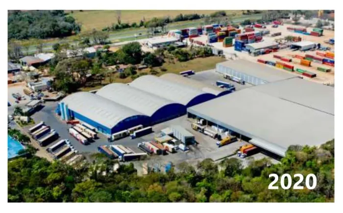 Empresa Logística SP. Armazém, transporte, ônibus, 4 bases, 850 milhões.