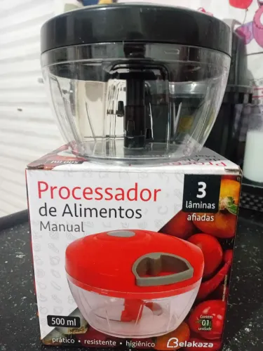 Processador de Alimentos Manual 500ml 3 Lâminas