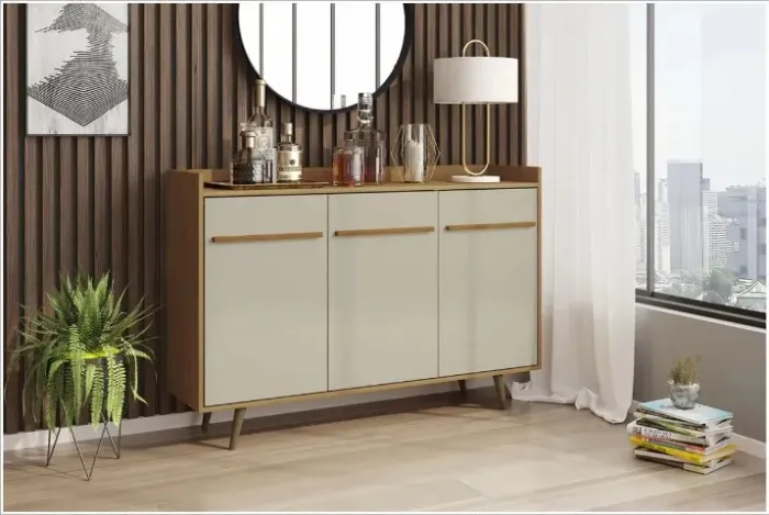Balcão Buffet Luxor para Sala de Estar - Monta na Hora