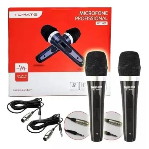 Microfone Profissional Tomate MT-1003 - Kit com 2