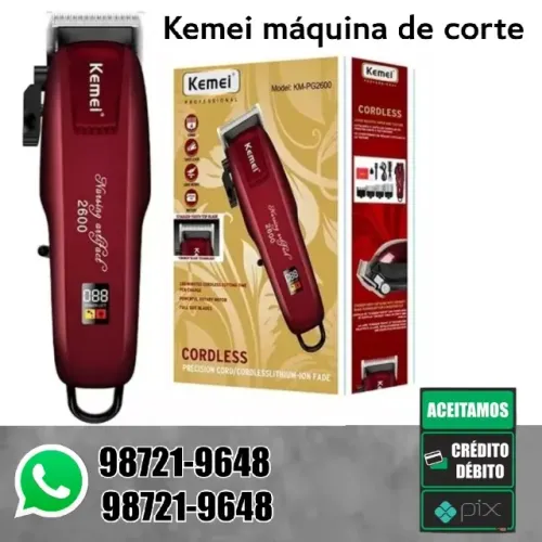 maquina de cabelo profissional recarregável kemei entrega maceio