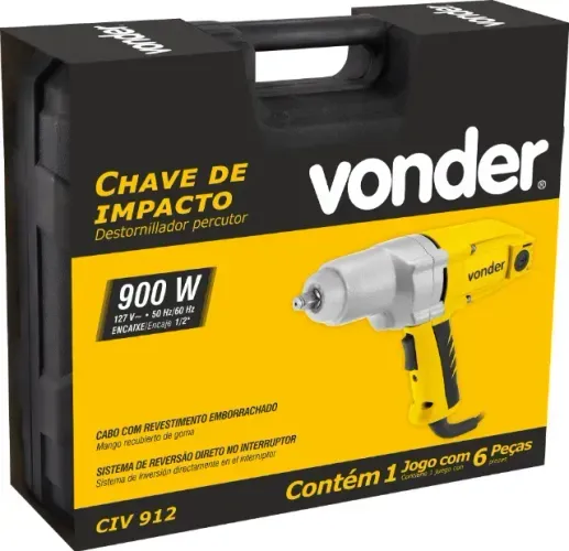 Chave de impacto com encaixe de 1/2", CIV 912, 900 W 127 V~, VONDER