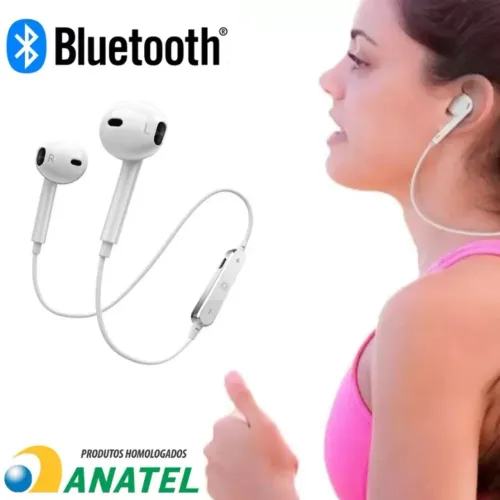 Fone de Ouvido Bluetooth Esportivo - Novo