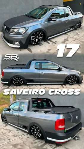 Roda aro 17 Vw Saveiro Cross diamantada com preto 4x100 novas