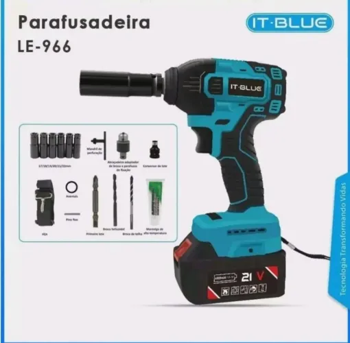 Parafusadeira de Impacto 21V LE-966 IT-BLUE