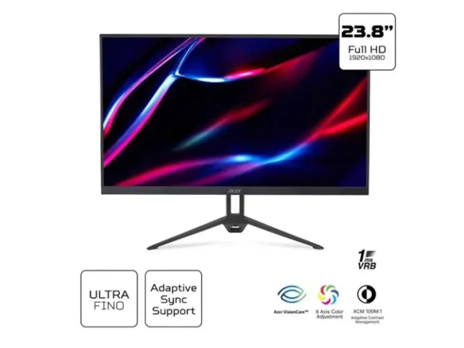Monitor 23,8'' Acer, Full HD, 144Hz, 1ms, IPS, HDMI e DisplayPort - KG243Y P1BIP