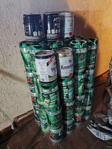 LOTE Latas barril de cerveja 5 litros Heineken vazia