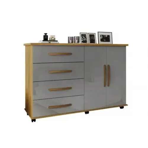 COMODA BALI 2P 4G - CINZA ONIX/MEL