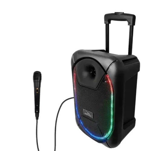 Caixa de som Bluetooth Com Microfone Portátil Led 40W Rms TWS Rádio Fm