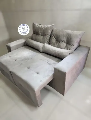 Sofá retrátil 2 lugares cinza