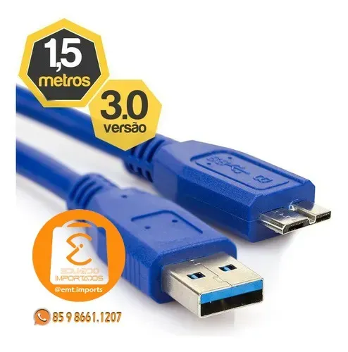 Cabo USB 3.0 para HD Externo1,5m CB949