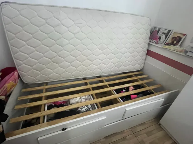 Bicama com Bau e Gavetas + Colchão Ortobom