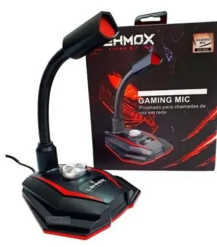 Microfone Gamer De Mesa Omnidirecional P2 Lehmox - Gt-gk2