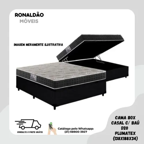 Cama Box Casal c/ Baú D20 - Entrega Rápida!