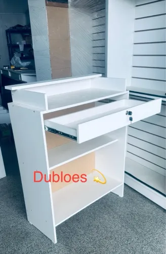 Balcão caixa recepção MDF branco novo