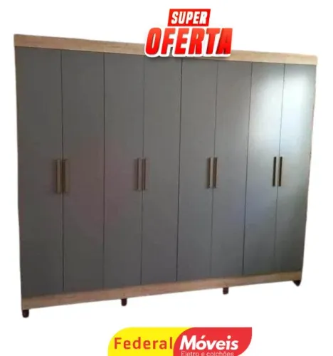 Guarda Roupa ALL BLACK 8 Portas 4 Gavetas 100% MDF TEMOS CREDIÁRIO