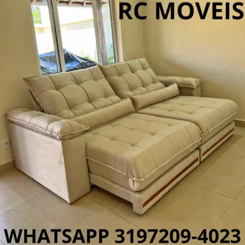 Sofá Barcelona Retrátil e Reclinável | Euro Pillow 30cm + Molas Ensacadas