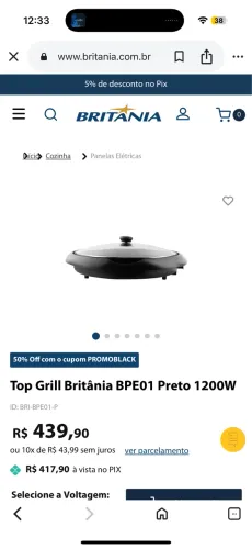 Top Grill Britânia - 220V