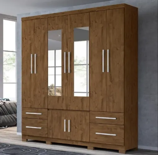 Guarda Roupa 8 Portas 4 Gavetas com Espelho Novo