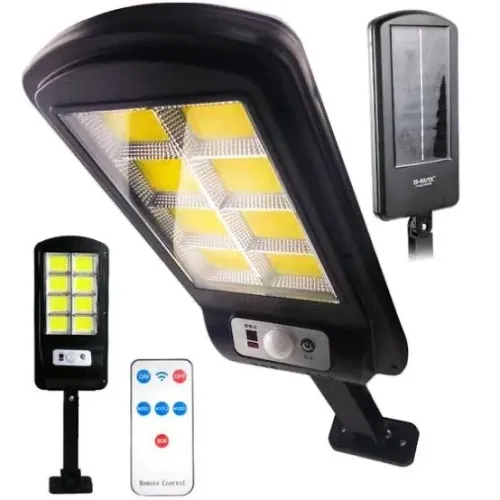 Luminária Solar LED com Sensor de Presença e Controle Remoto