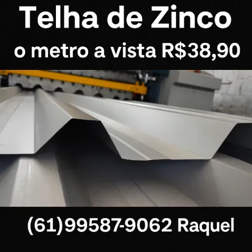 Promoção Barata Telha de Zinco Trapezoidal o metro a vista R$38,90