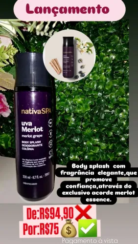 Nativa SPA Uva Merlot Body Splash - Desodorante Colônia - 200ml - Lançamento