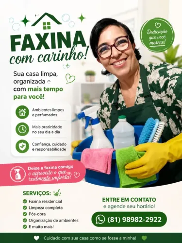 Faxina casa sempre limpa