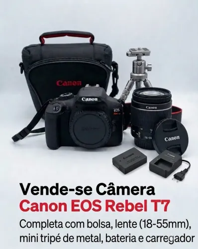 ? CÂMERA CANON EOS REBEL T7 À VENDA!