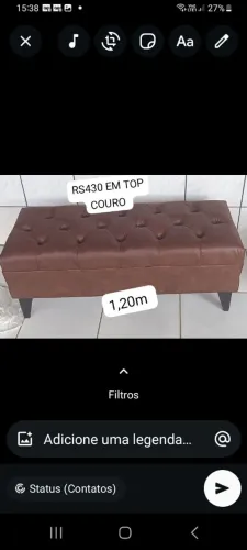 Puff recamier 1 20m RS 430,00 pronta entrega, contato (98) 9 *