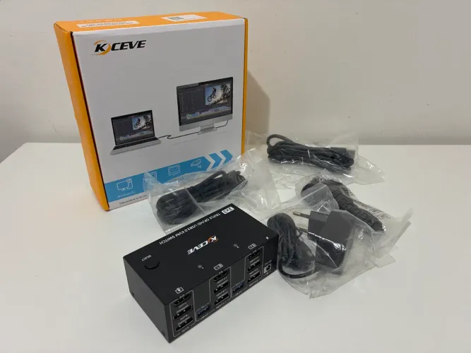 KVM Switch Dual Monitor 8K / 4K 120Hz USB 3.0 Completo