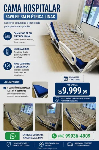 Cama Hospitalar Elétrica (uso doméstico)