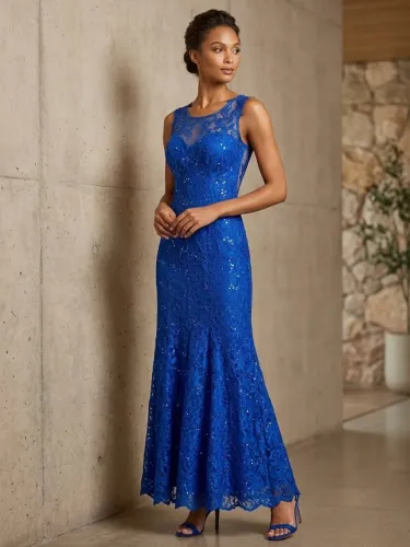 Vestido longo azul. T. M