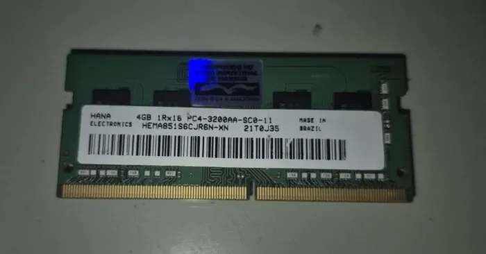 Memória Ram Notebook Hana 4gb Ddr4 3200mhz Hema851s6cjr6n (Usado)