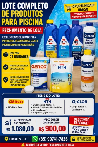 OPORTUNIDADE ? LOTE DE PRODUTOS PARA PISCINA