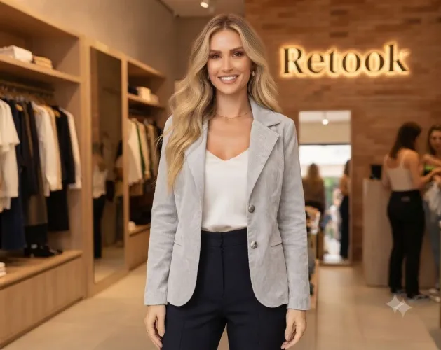 Blazer Veludo Retook Cinza - Tam M