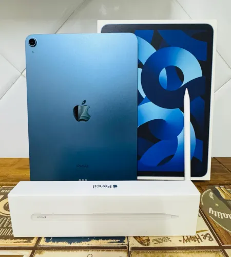 iPad Air 5 (M1) 64GB Azul + Apple Pencil 2 + Carregador Original (Impecável)