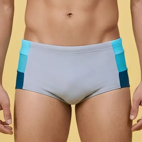 Sunga Cinza com lateral azul