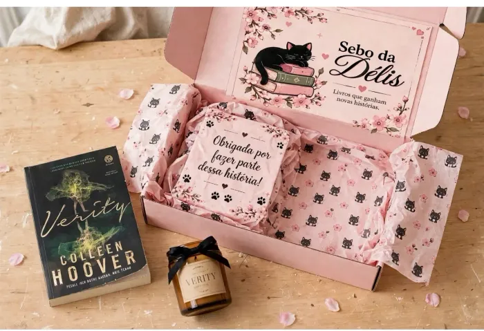 Livro verity com vela literária
