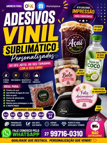 Adesivos vinil personalizado 