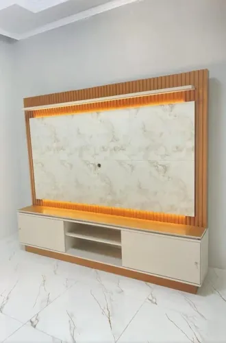 Estante Home para TV  até 75 polegadas Ripado com Led Guararapes Linea Brasil - Nat