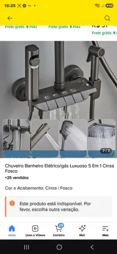 Chuveiro Ducha Termostato Digital luxuoso a gás