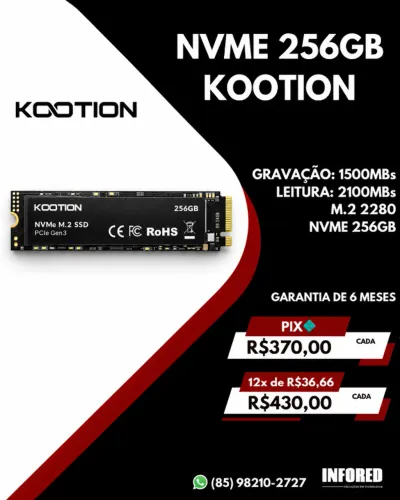 SSD NVMe Kootion 256GB M.2
