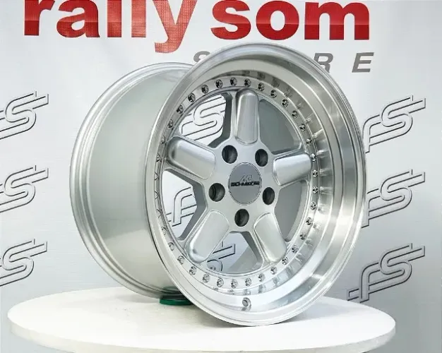 Jogo de Roda Schnitzer Prata Borda Diamantada 5x120 - 18x9,5 e 18x11 Offset 22 (Nv)