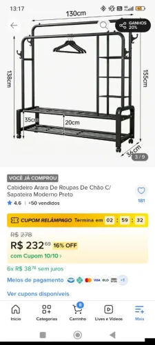 Arara para roupas