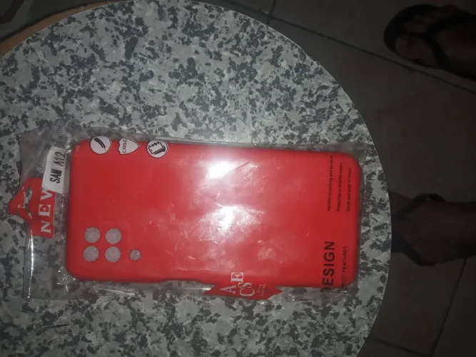Case celular Samsung a12 silicone  cor vermelha 