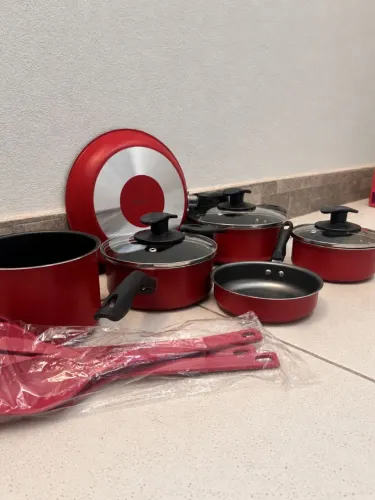 Jogo de Panelas 10 Peças Vermelho Novo