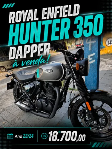 Royal Enfield Hunter 350 Dapper 2024 - Cinza (Apenas 23k km) - SP Zona Leste