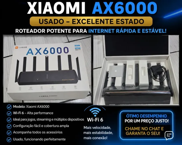 ROTEADOR XIAOMI AX6000 - WI-FI 6 - SUPER CONSERVADO ?