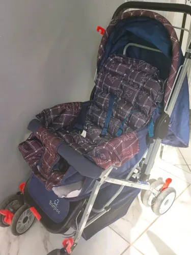 Carrinho Bebê Passeio Reclinável Reversível Mosquiteiro Bamboo Preto + Bolsa